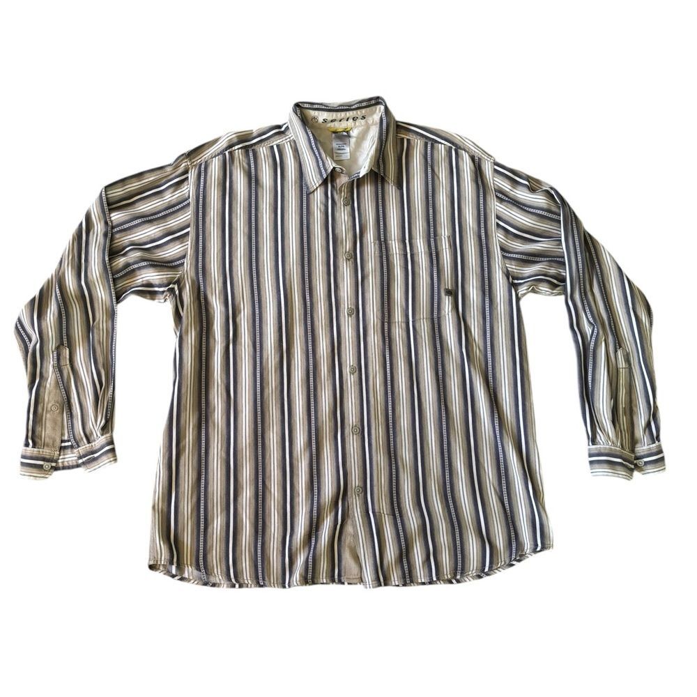 Men’s Gray/Navy/White Button-up Long Sleeve Shirt by The North Face A5 Series-XL